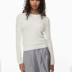 Sunday best white kitten sweater size M